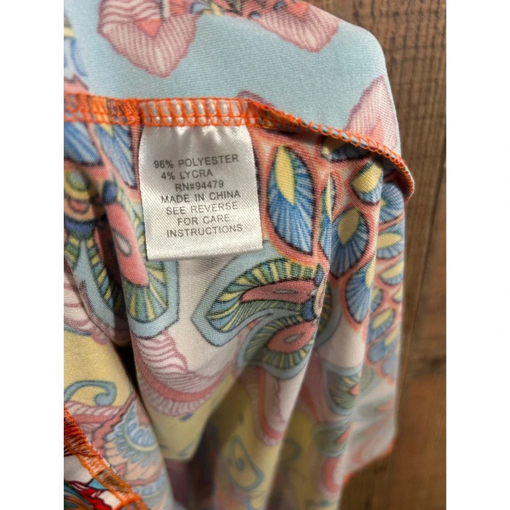 Boho Patchwork Maxi Dress Wrap Style Medium M Colorful Festival Flutter Sleeve - Picture 8 of 9